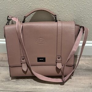 Pink Structured Satchel Laptop Bag